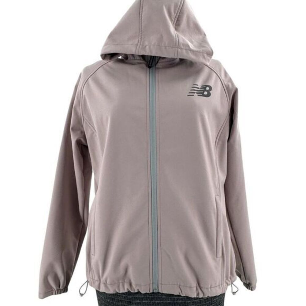 New Balance Softshell Athletic Jacket Lt Pink Hooded Full Zip Women's PL